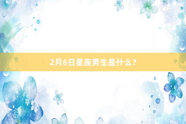 2月6日星座男生是什么？