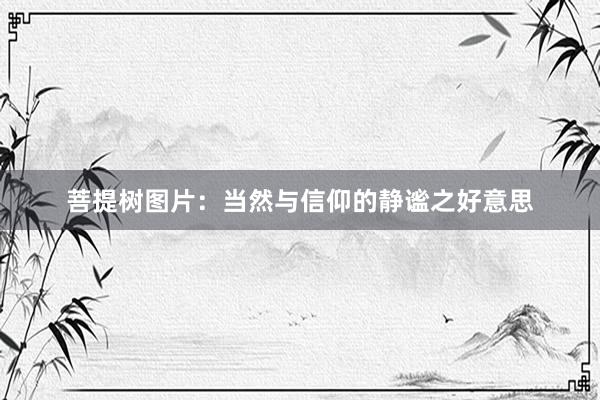 菩提树图片：当然与信仰的静谧之好意思