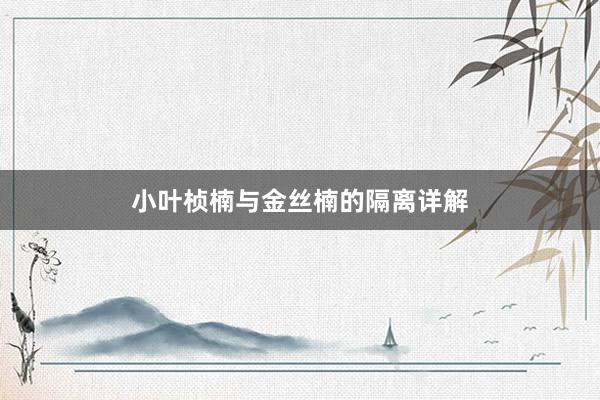 小叶桢楠与金丝楠的隔离详解