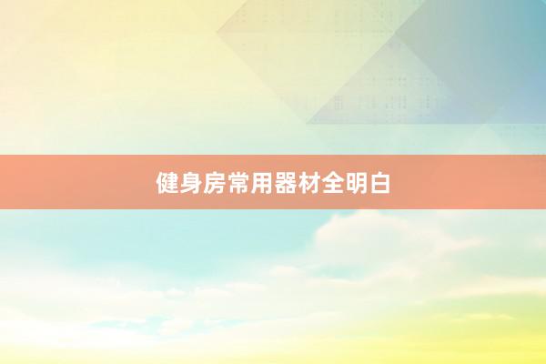 健身房常用器材全明白